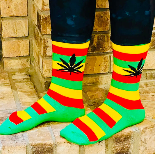 Rastafarian Weed Leaf Socks